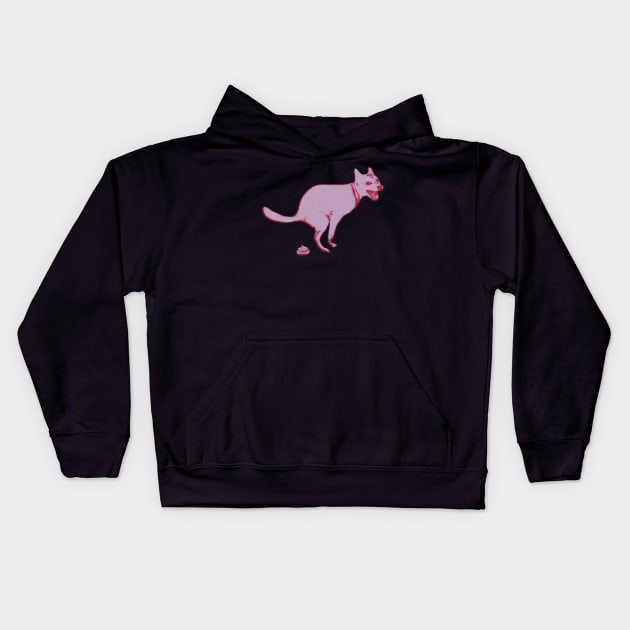 Pink Pooping Dog Kids Hoodie by ROLLIE MC SCROLLIE